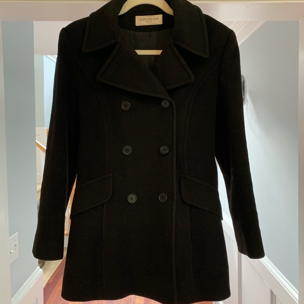 Jones NY Black Peacoat Excellent Condition!